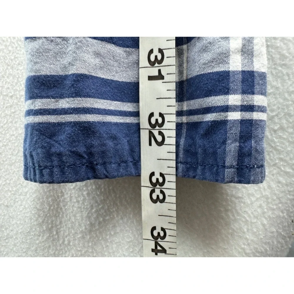 Hollister Big‎ Boys Blue Plaid Western Pearl Snap Long Sleeve Shirt Medium