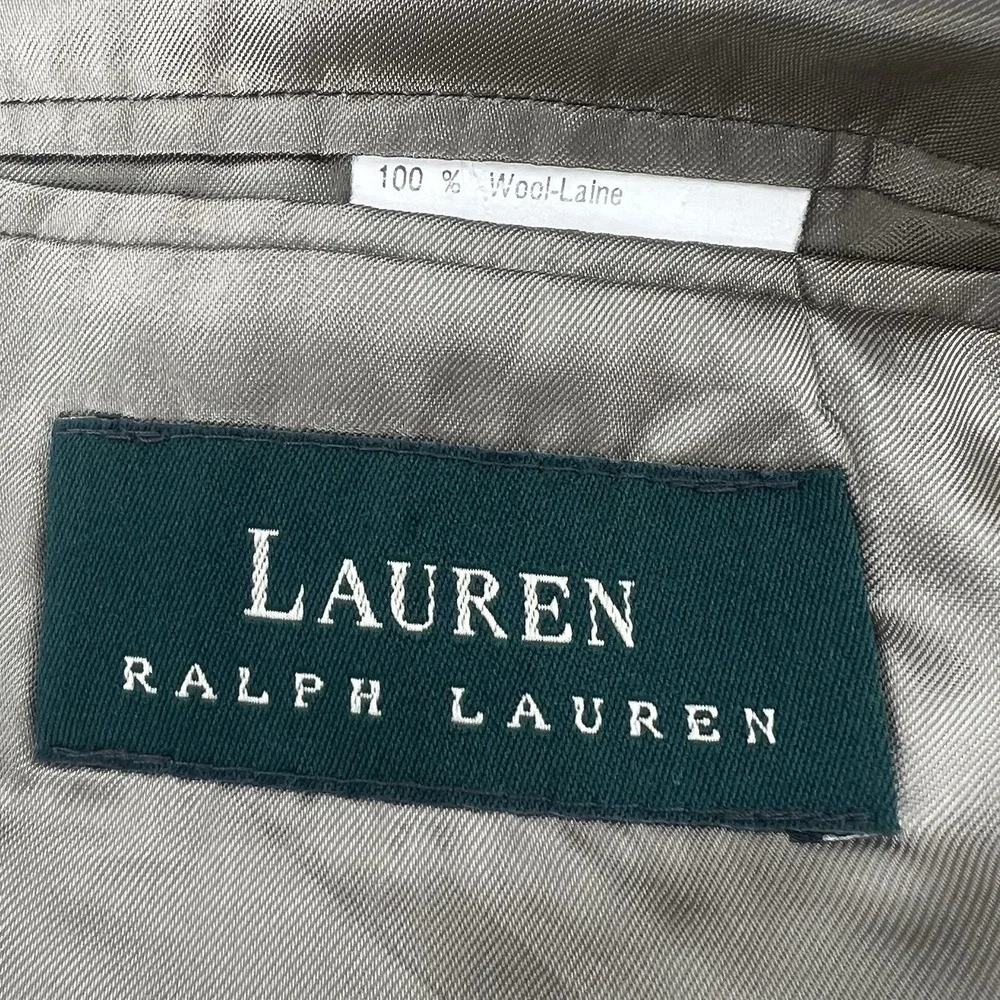 Vintage Lauren Ralph Lauren Men's Blazer 44R Pure New‎ Wool Gray Herringbone