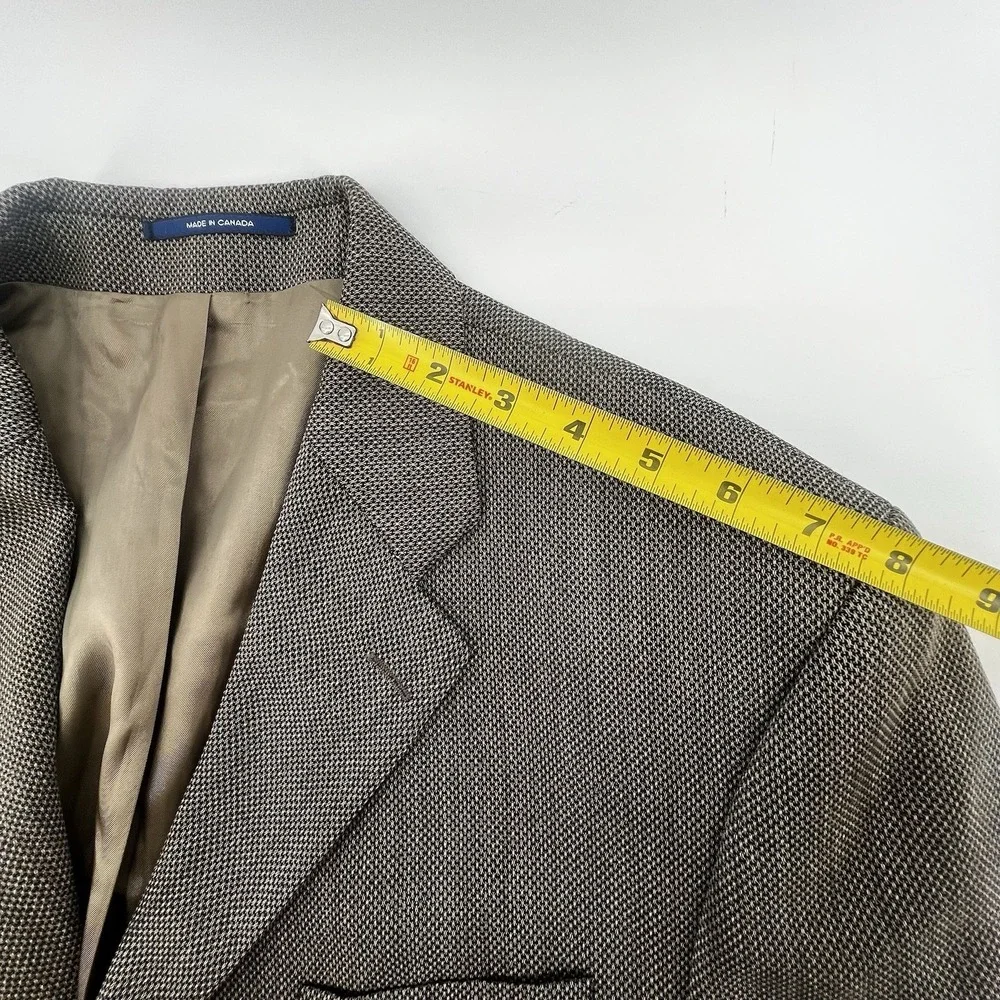 Vintage Lauren Ralph Lauren Men's Blazer 44R Pure New‎ Wool Gray Herringbone