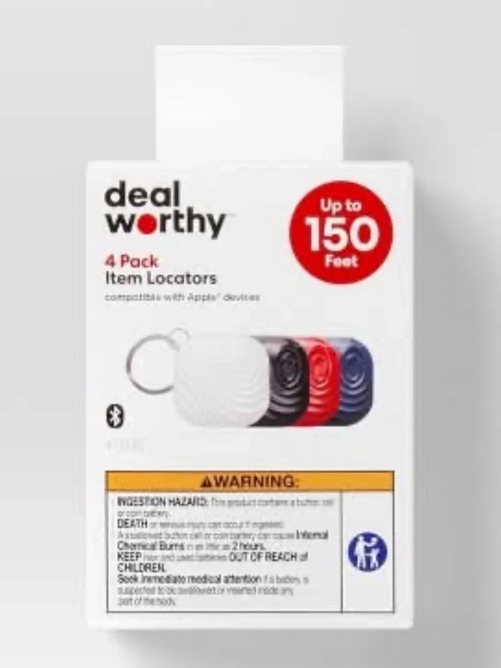 Dealworthy 4 Pack Item Locators Apple Find My Compatible Bluetooth Trackers‎ NIB