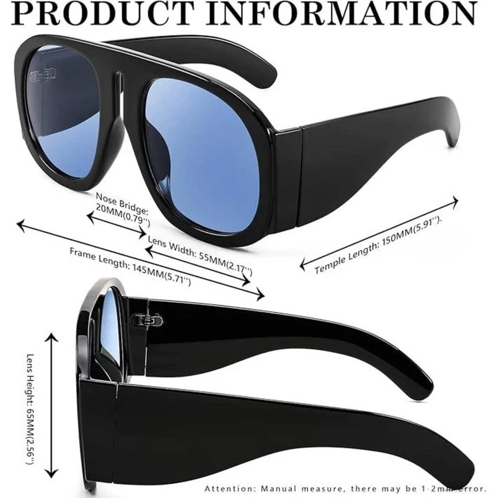 Womens Sunglasses Super Oversized Thick Modern Fashion Shades Trendy Festival‎