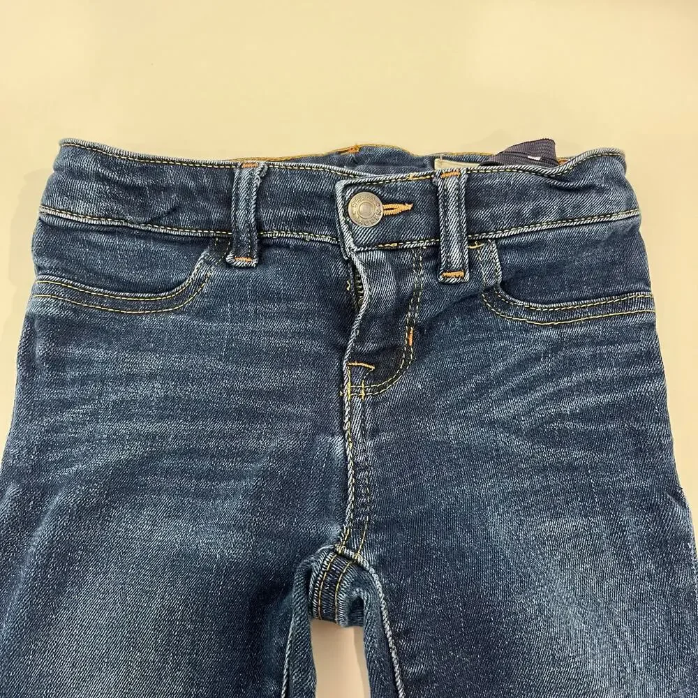 Ralph Lauren Girl's 6 Jegging Distressed Slim Fit Medium Wash Denim Jeans