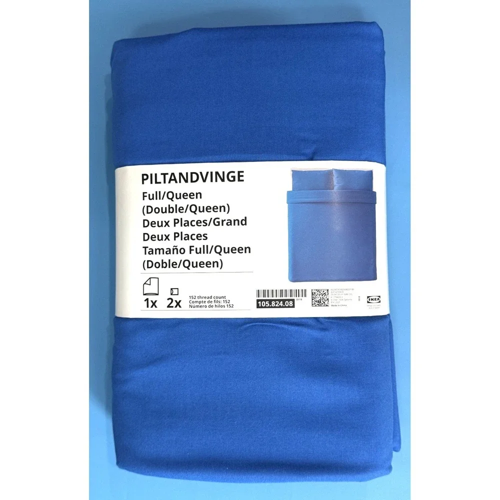 Ikea PILTANDVINGE Duvet cover and 2 pillowcases blue, Full/Queen New