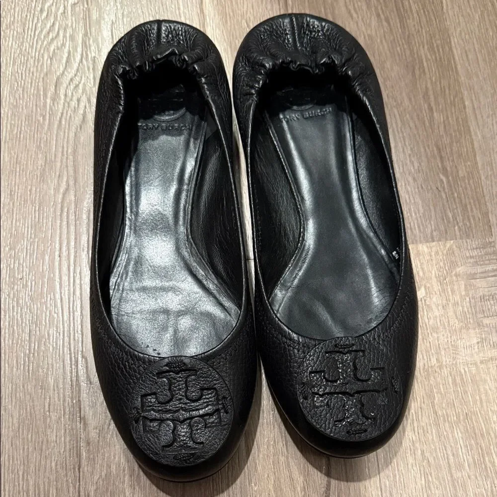 Tory Burch Black Leather Flats