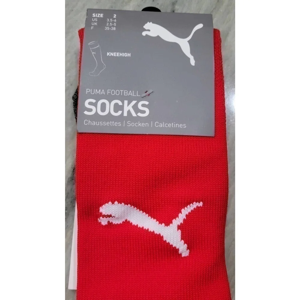 Puma Liga Knee High Socks Red Size 2 US 3.5-6