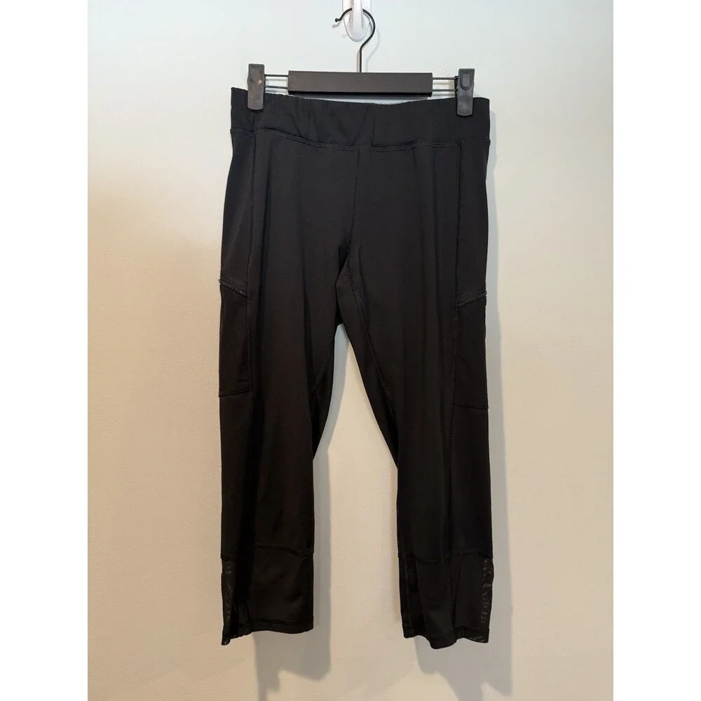 Champion Duo Dry Athletic Capris Women Medium Black Gym Athleisure Travel Yoga