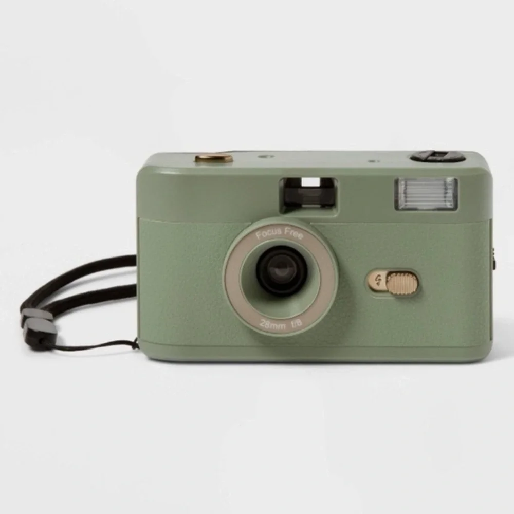 New Sage Green Reusable Camera Heyday 35MM Camera Built-in Flash Film Camera NIB