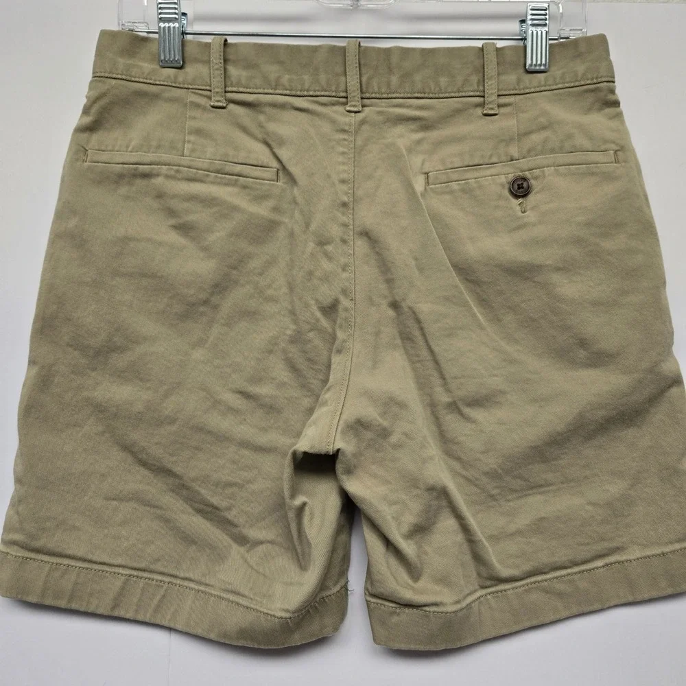 J.Crew Mens Khaki Tan Cotton Twill Chino Shorts 7 Inch Inseam Size 29