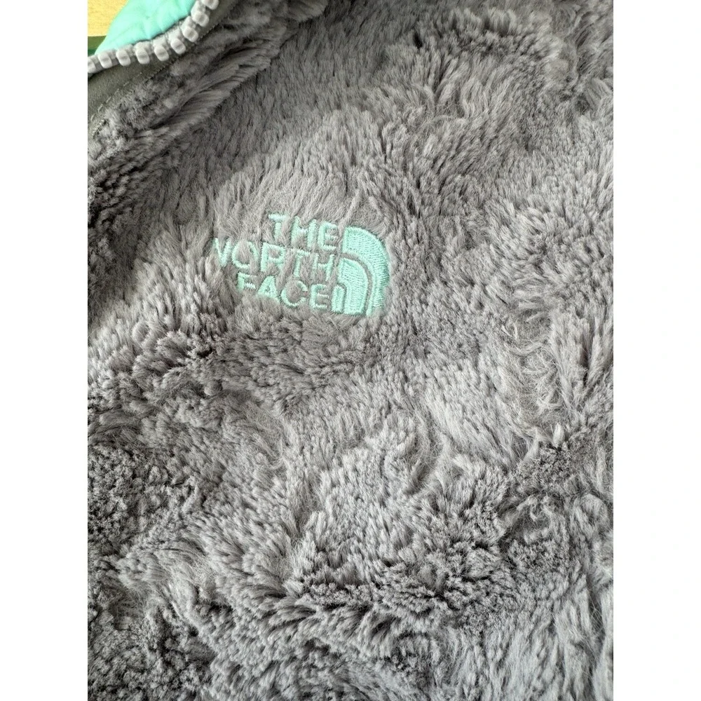 North Face Jacket Girls XL‎ Green Grey Reversible Mossbud Swirl Puffer Fleece