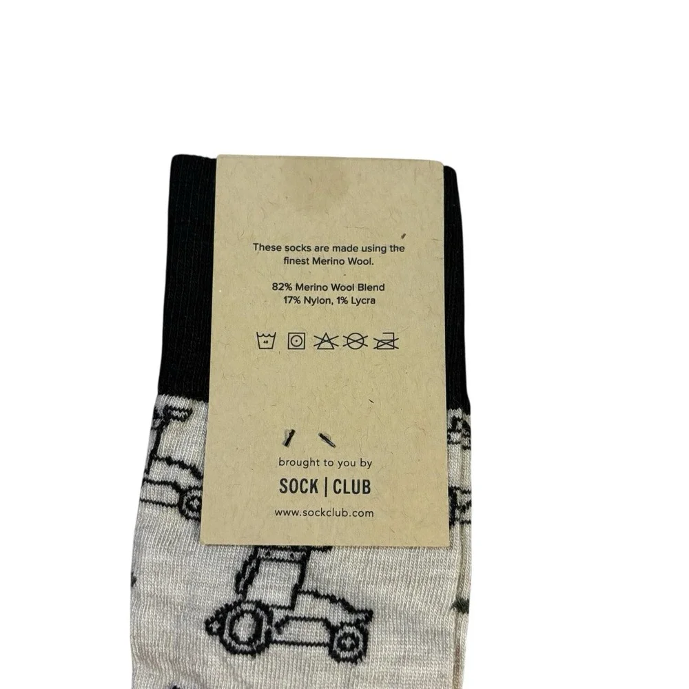 Scythe Golf Print Calf Socks Tan Black Mens Large‎