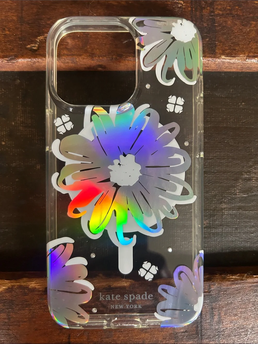 kate spade Holographic Floral Clear iPhone Case - iPhone 14 Pro