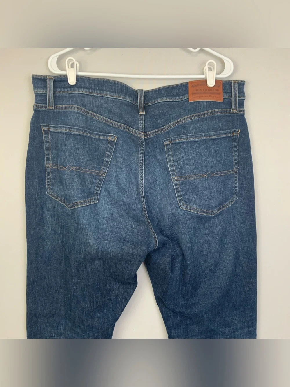 Lucky Brand Mens 38x30 Dark Blue 121 Slim Straight Denim Jeans Stretch
