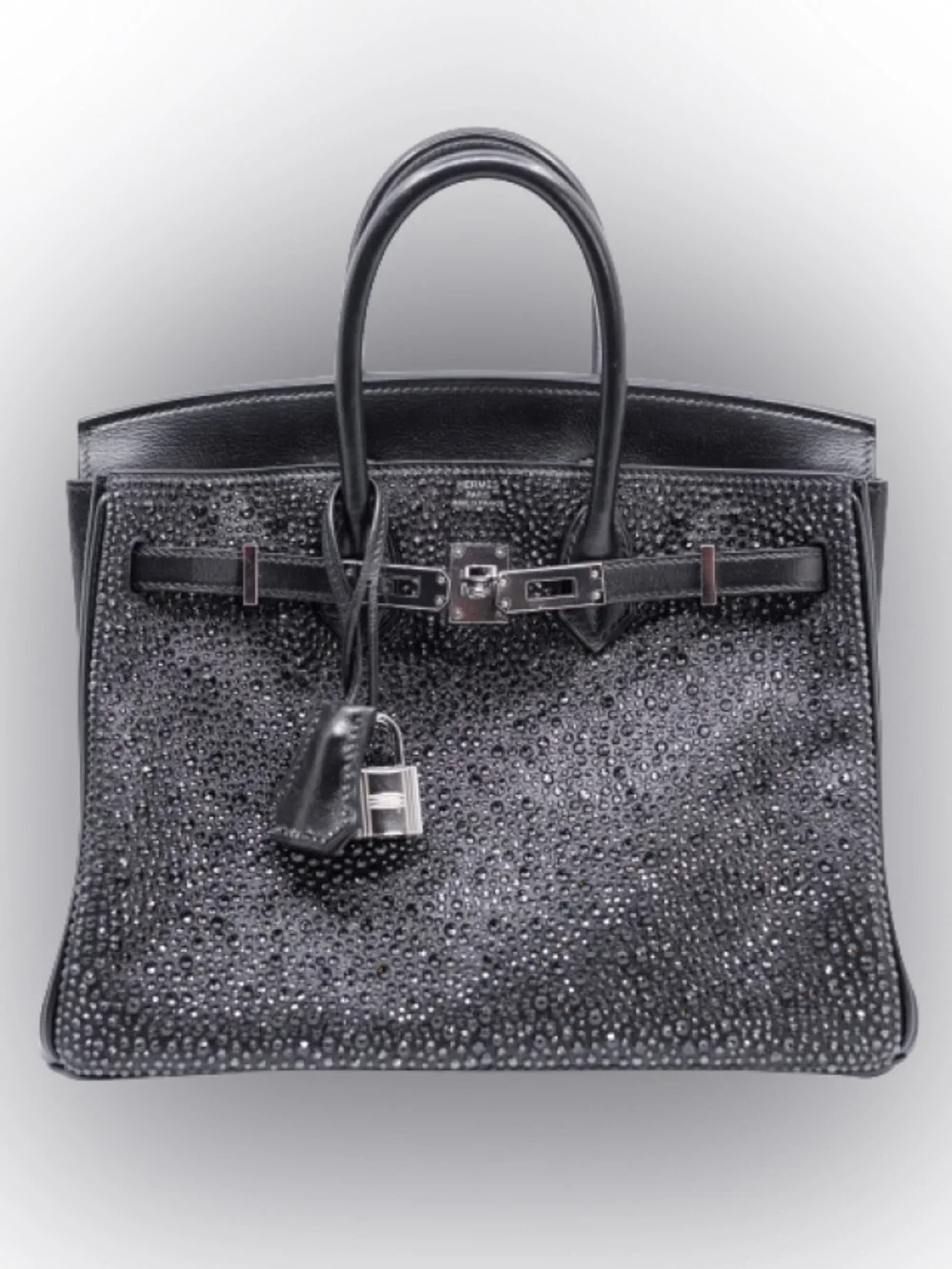 Noir Black Crystal swift verso Leather suede Doblis bling h Birkin 25 PHW import