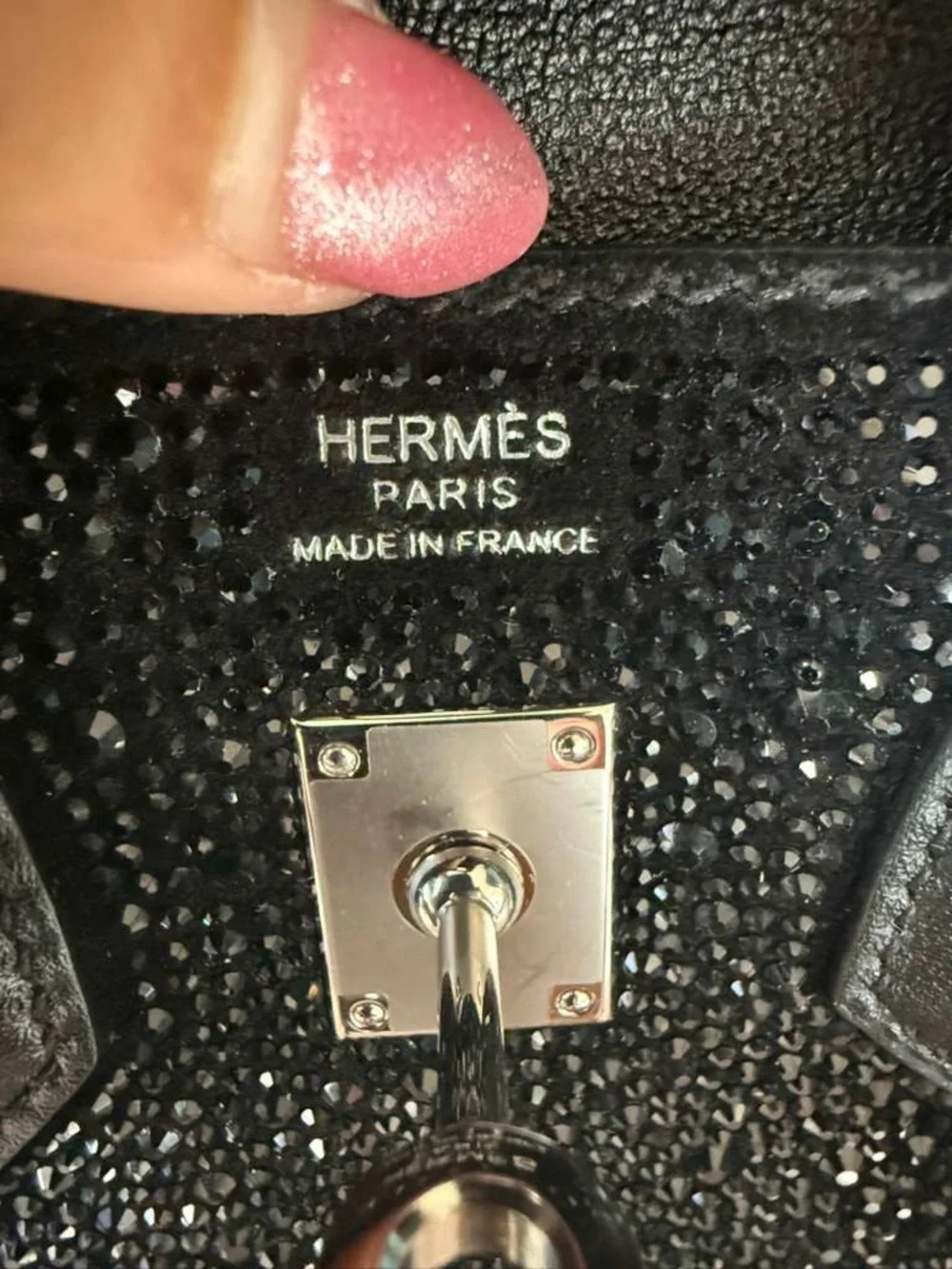 Noir Black Crystal swift verso Leather suede Doblis bling h Birkin 25 PHW import