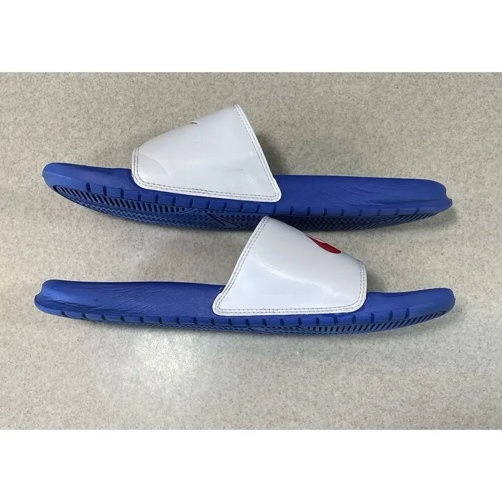 Nike Benassi JDI Slides Men’s Size 11 Royal/White/Red -Summer Sandals 343880-410
