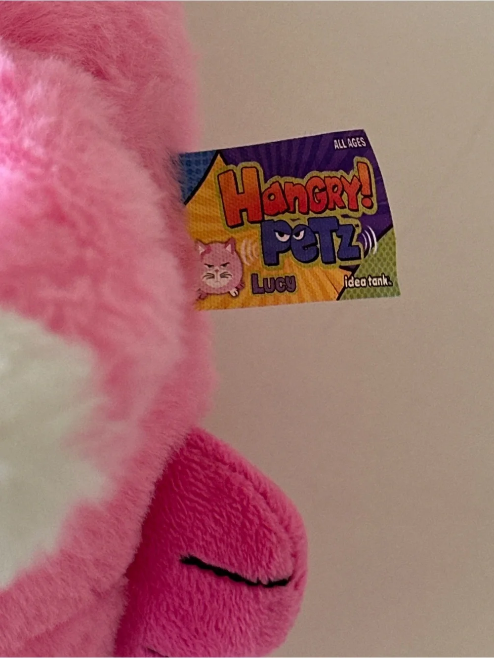 Idea Tank Hangry Petz Lucy Pink Cat Plush 8