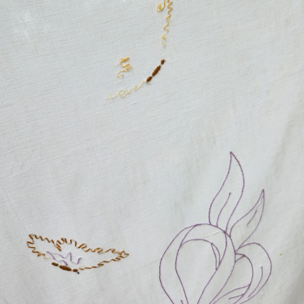 Antique embroidered comforter motif