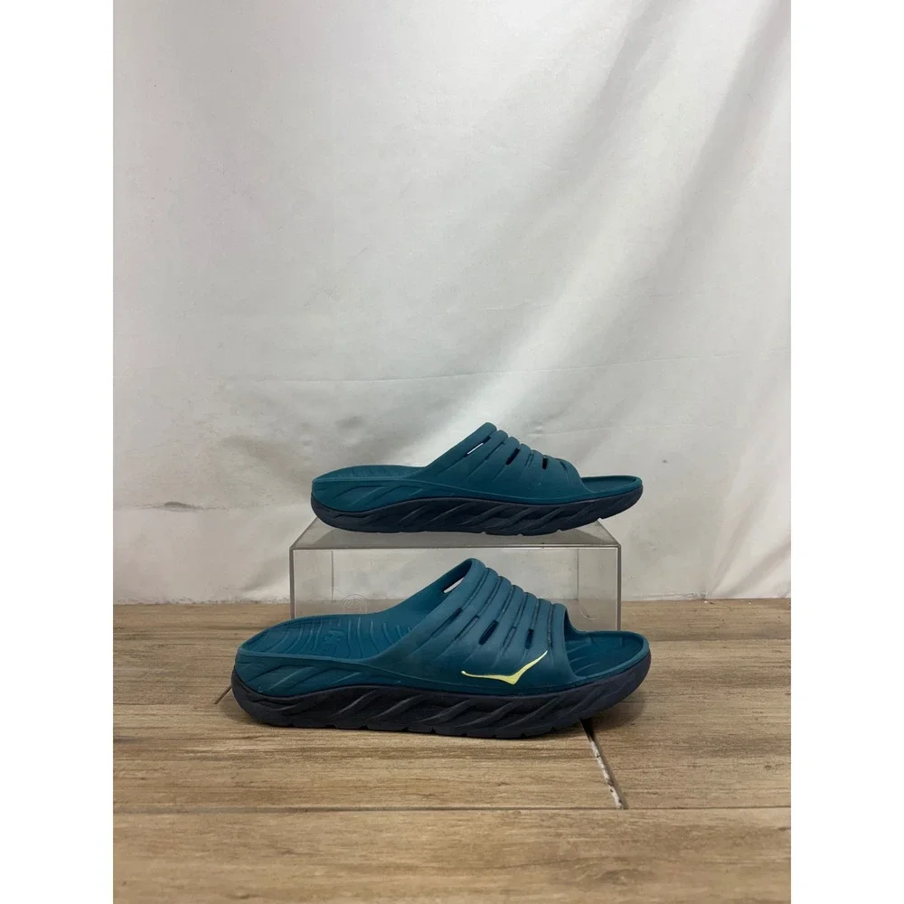 Hoka One One Ora Recovery Slide 2 Mens 13 Teal Black Sandals 1099673