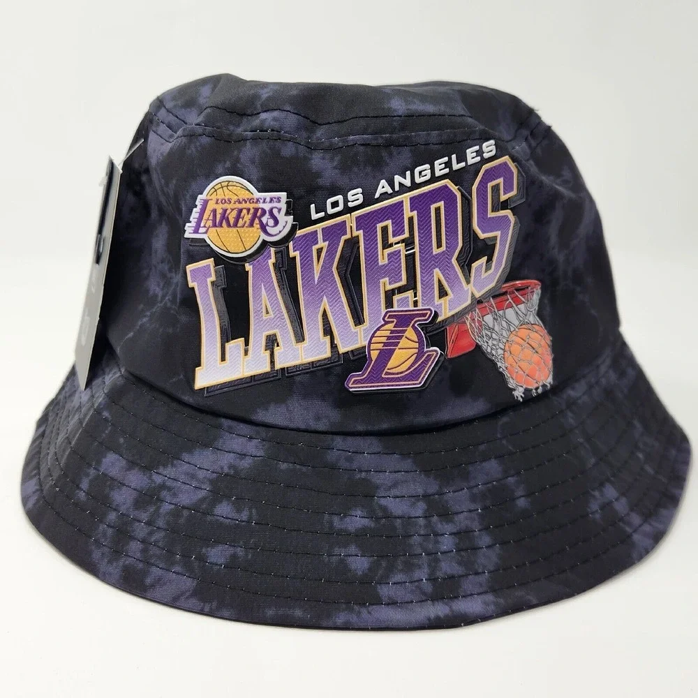 Los Angeles LA Lakers Bucket‎ Hat Tie Dye Black Blue One Size Fits NBA Official