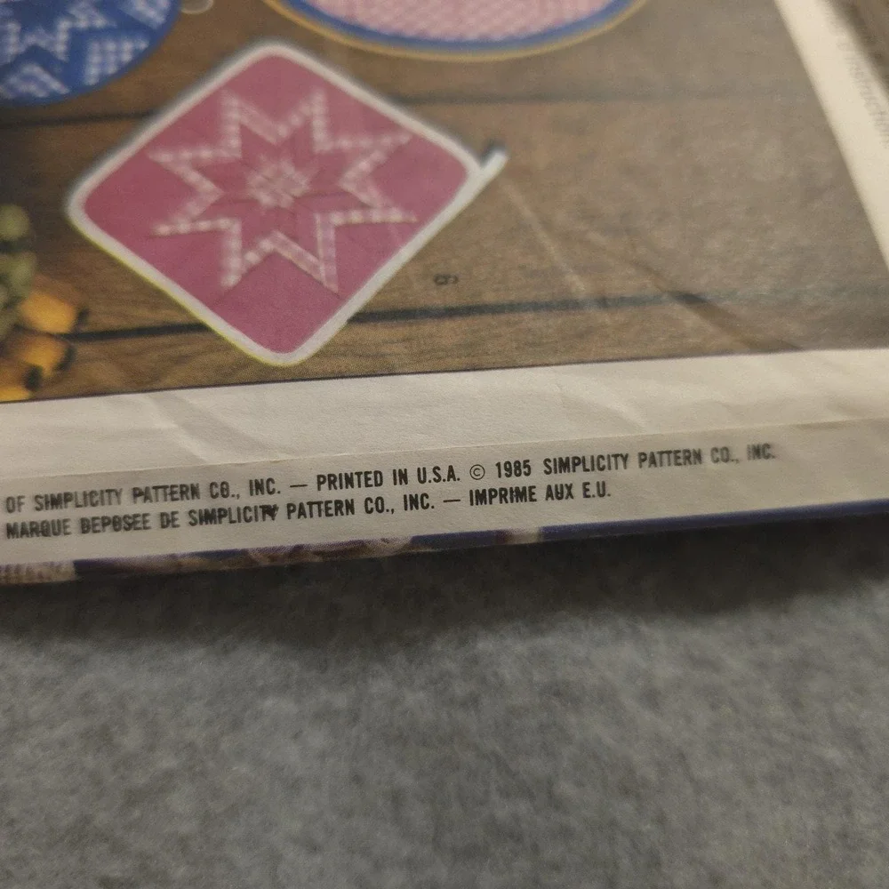FOLDED STAR Block Pillow, Pot Holder Simplicity 7065 UNCUT Sewing Pattern 1985