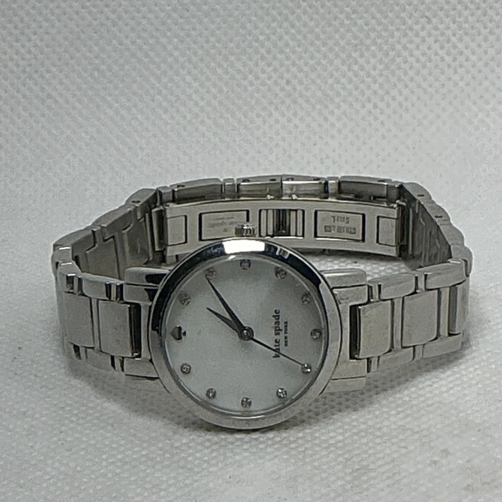 Kate Spade Gramercy Bracelet Watch Mother of Pearl Dial Crystal Hour Markers