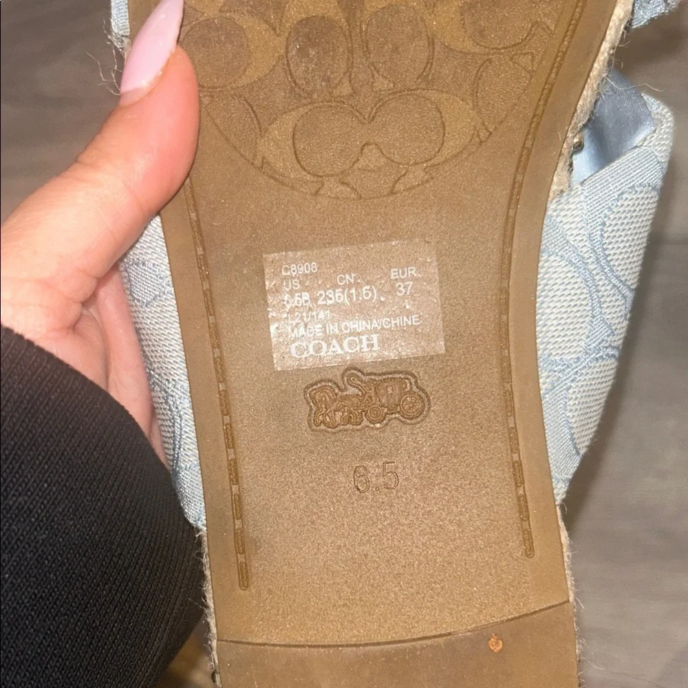 NWT Coach Charli Espadrille Sandals Light Blue Size 6.5