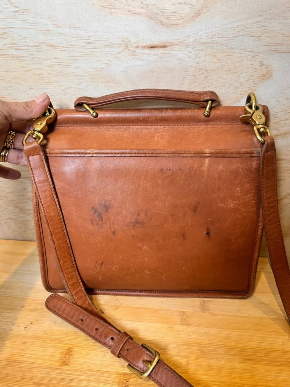 VTG COACH Rare Crossbody Leather Messenger Bag - Brown