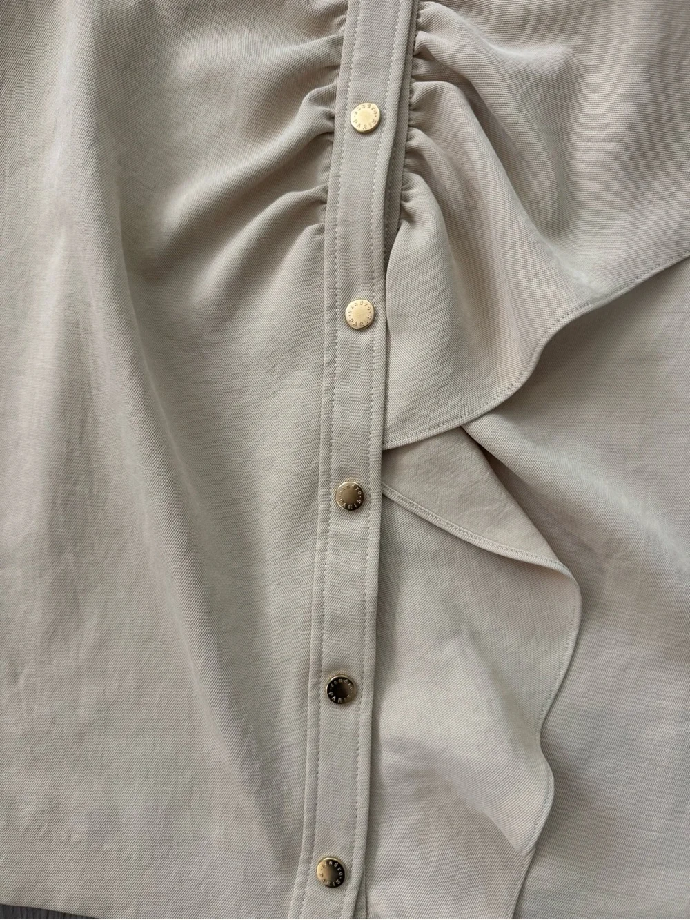 NEW Sandro Beige Teana Ruched Mini Dress EU 40