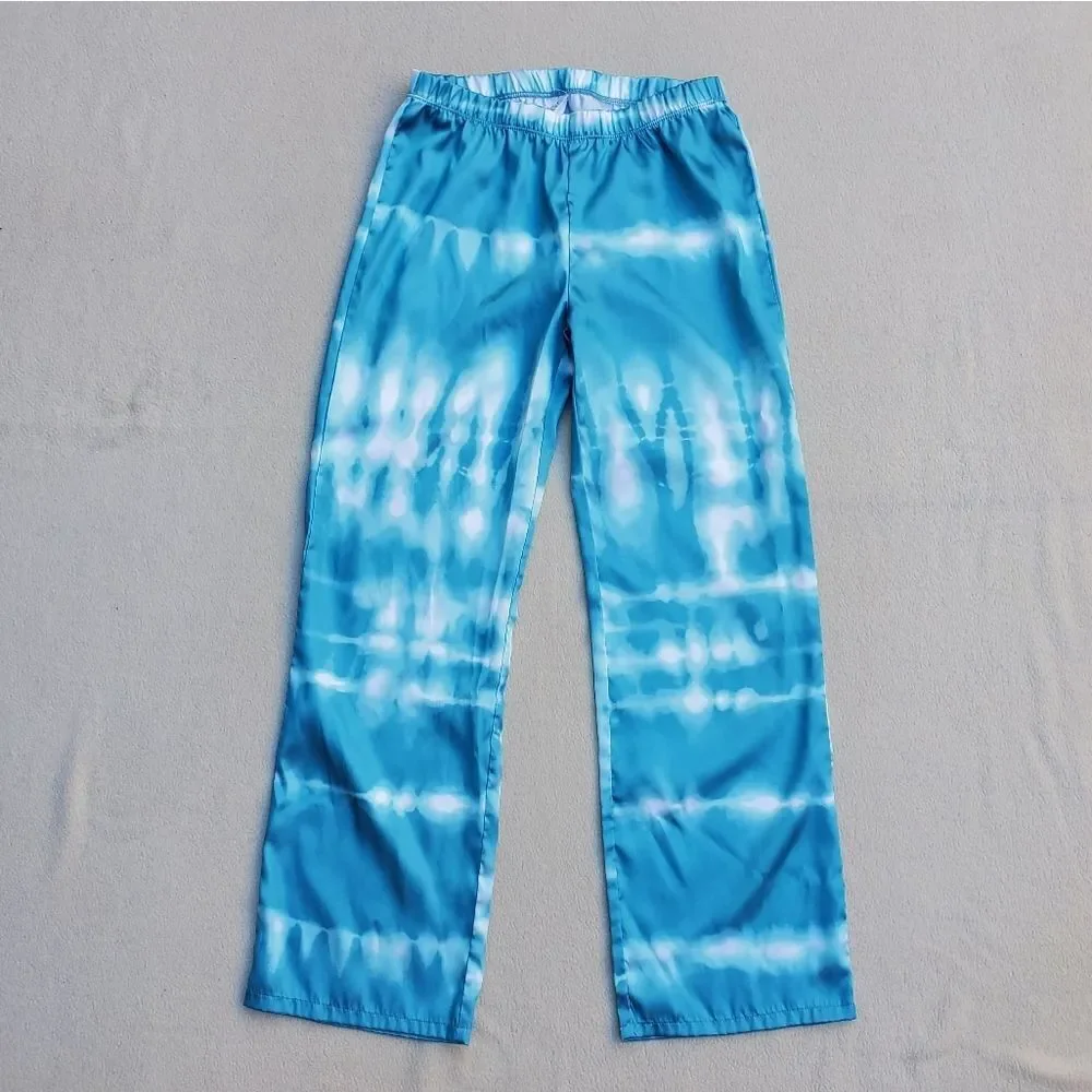 Sleep Justice blue and white tie-dye pajama pants size 10