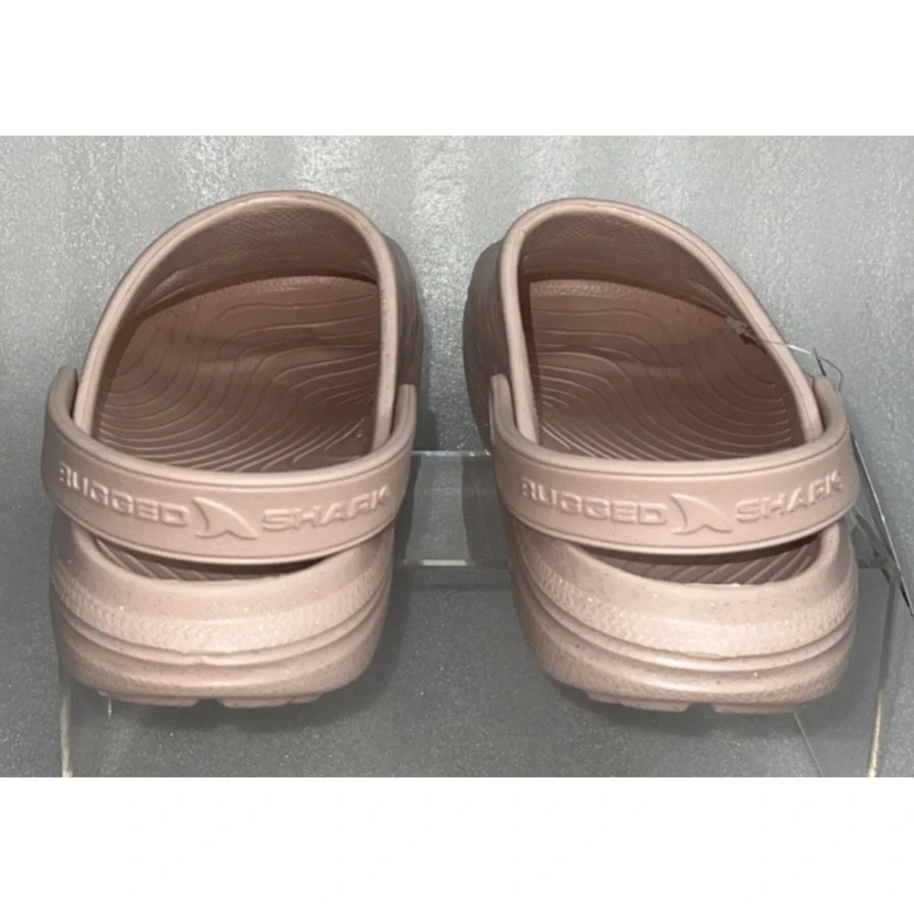 Rugged Shark Women's Comfort Eva Clog Sandals Baby Pink w/ Glitter‎ Size 10 NEW