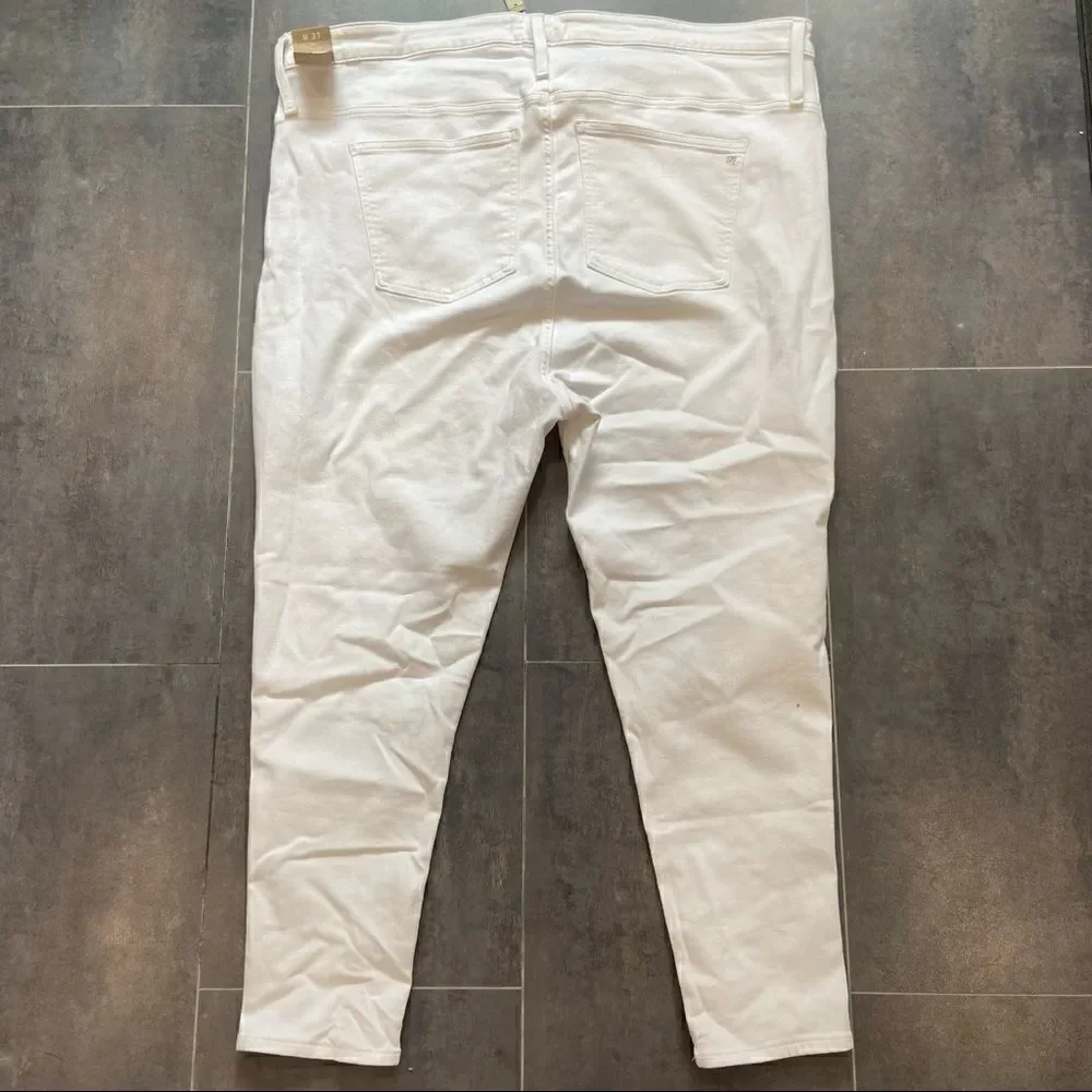 NWT Madewell High-Rise Skinny Crop Curvy Jeans in Pure White Size 37