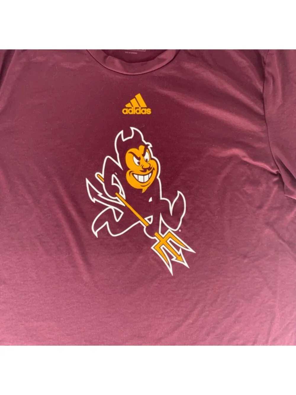 Arizona State Sun Devils NCAA Maroon Adidas Aeroready Athletic Shirt Mens Large