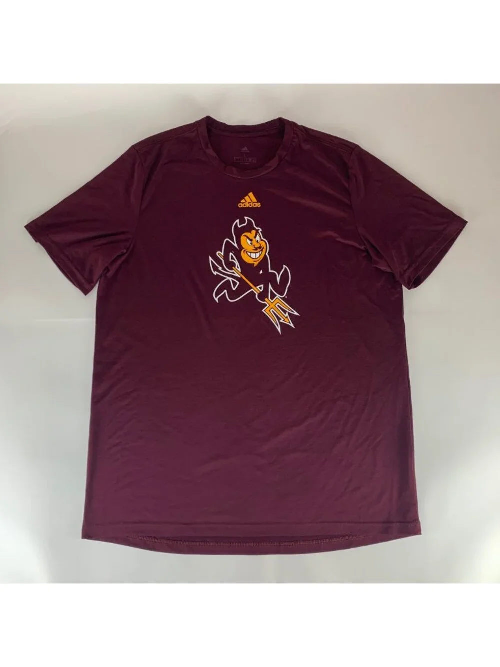 Arizona State Sun Devils NCAA Maroon Adidas Aeroready Athletic Shirt Mens Large