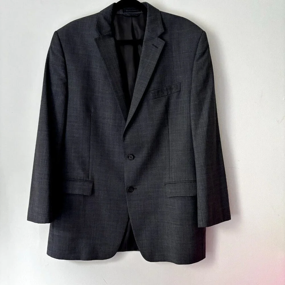 RALPH LAUREN Mens‎ Blazer Sport Coat Two Button Jacket 41R Grey Wool MINT!