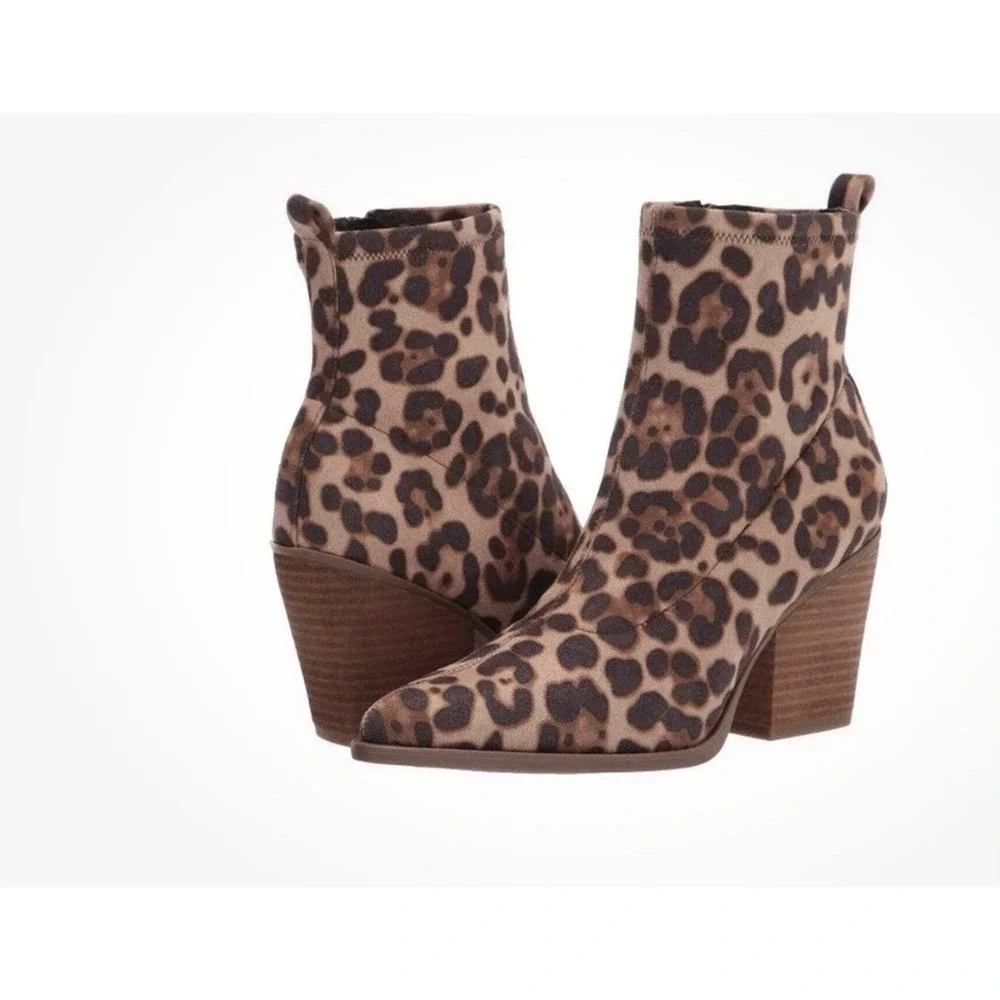Soul Naturalizer Melodi Leopard Cheetah Bootie Womens Size 8 Black‎ Brown New