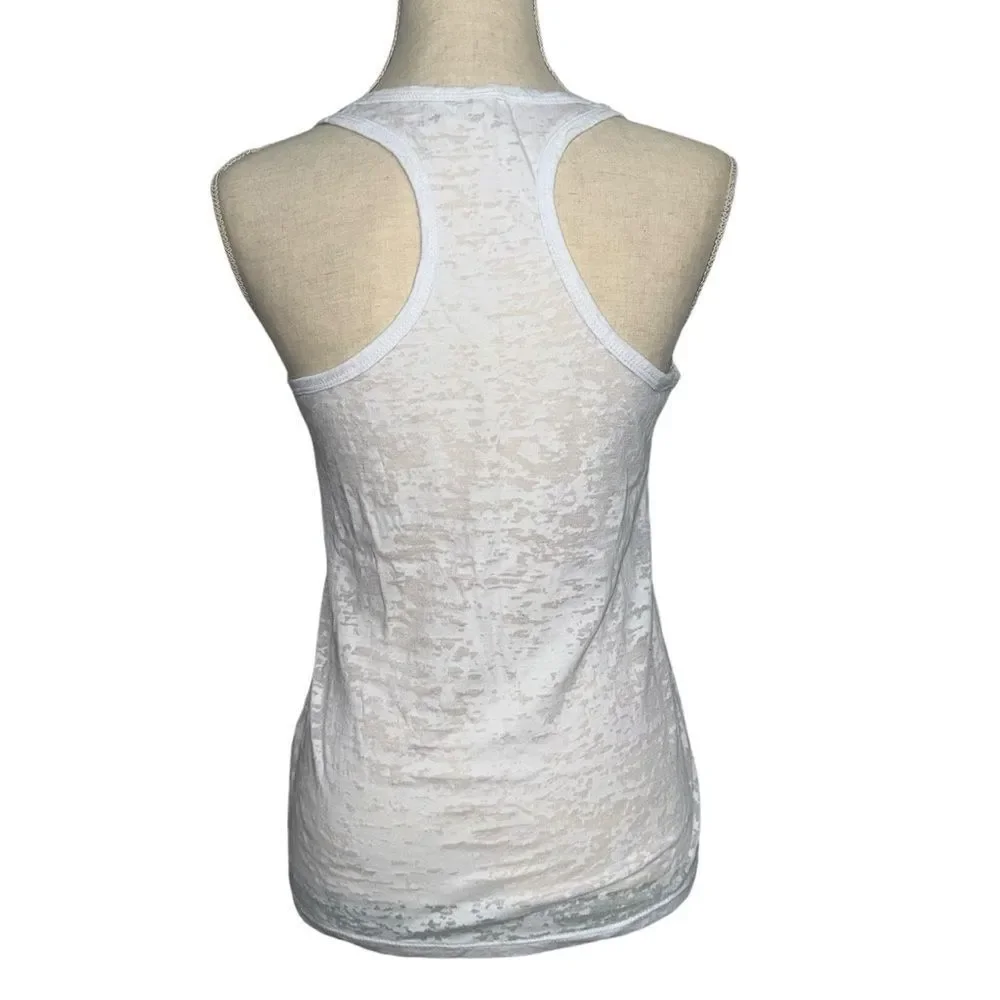 Ever Hottie Solid white sleeveless thank top round neck Cotton blend size m