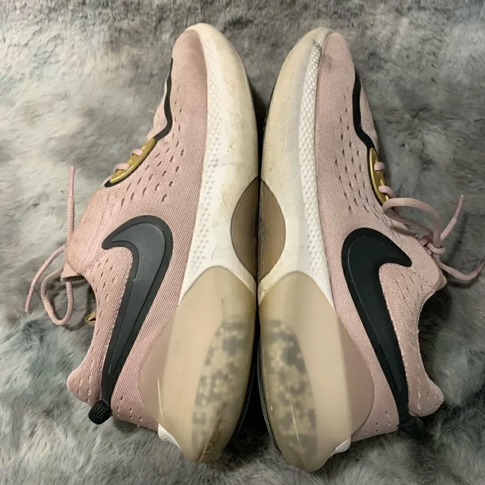USED Nike Women's Blush Pink and Black Running Sneakers