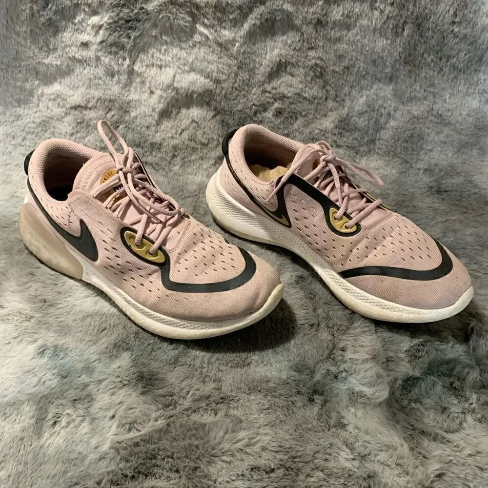 USED Nike Women's Blush Pink and Black Running Sneakers