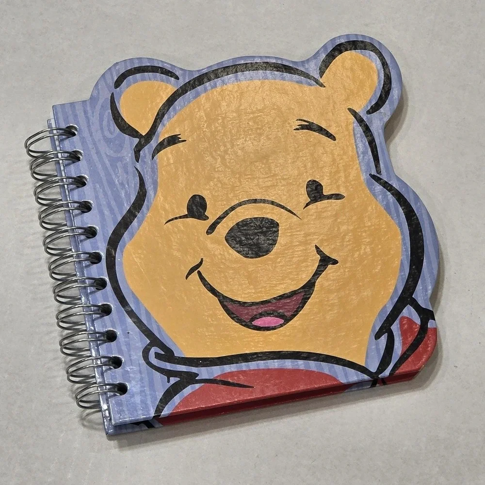 Winnie The Pooh Notebook Journal Face Shape Spiral Kids Vintage 90s‎ Unused 7