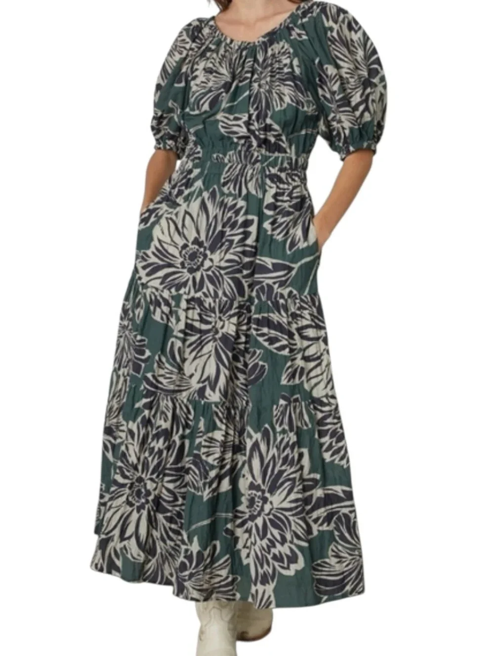 Velvet by Graham & Spencer Raya Printed Silk Cotton Maxi Dress XSmall