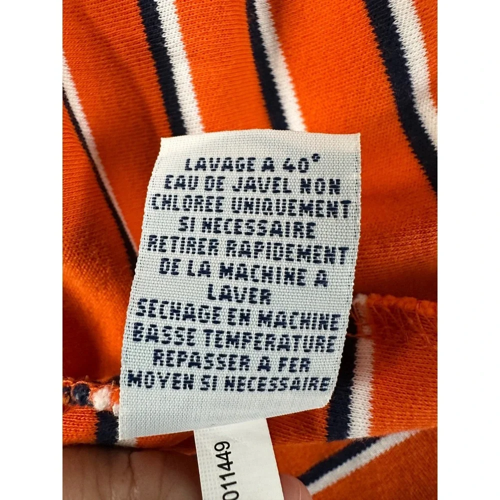 Polo Ralph Lauren Custom Fit Polo Shirt Mens Size 2XL Orange White Striped EUC
