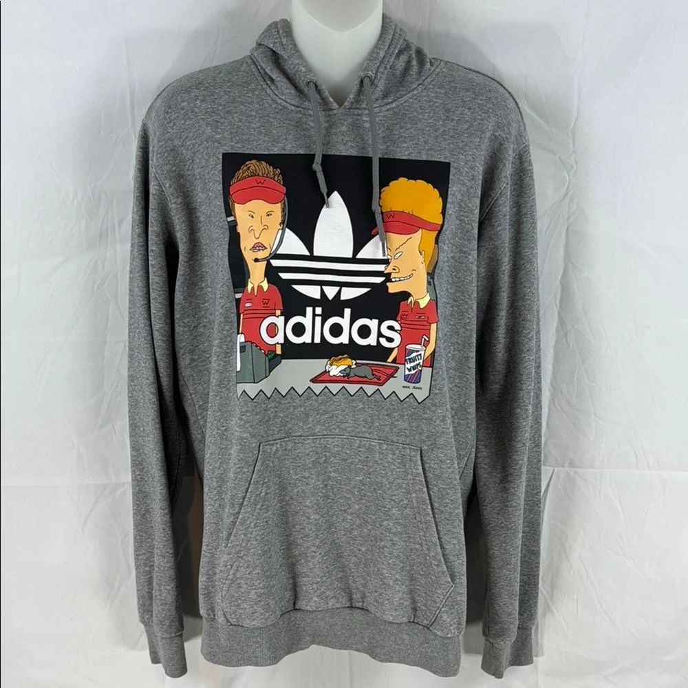Adidas Beavis & Butthead Gray‎ Unisex Limited Edition Hoodie MTV 2018 Size S