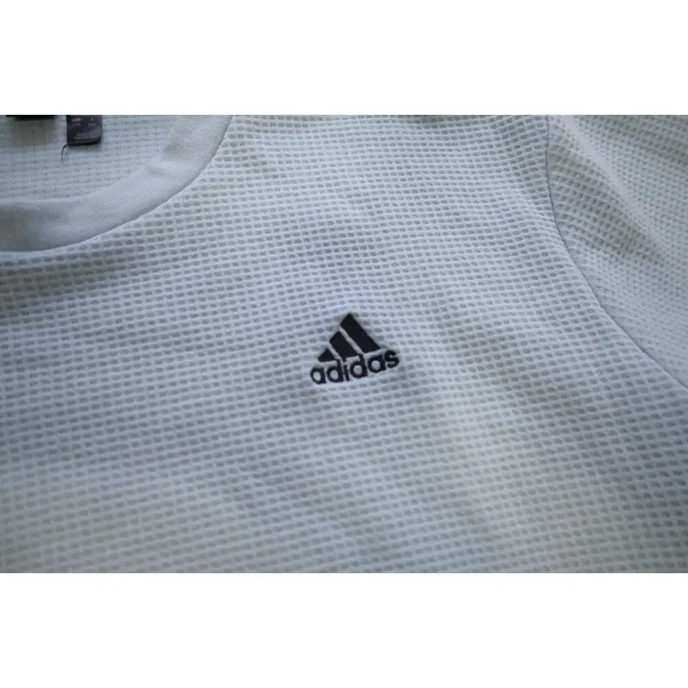 Adidas Crew Neck Sweat Shirt Sweater Blue‎ Thermal Weave Long Sleeve Mens Large
