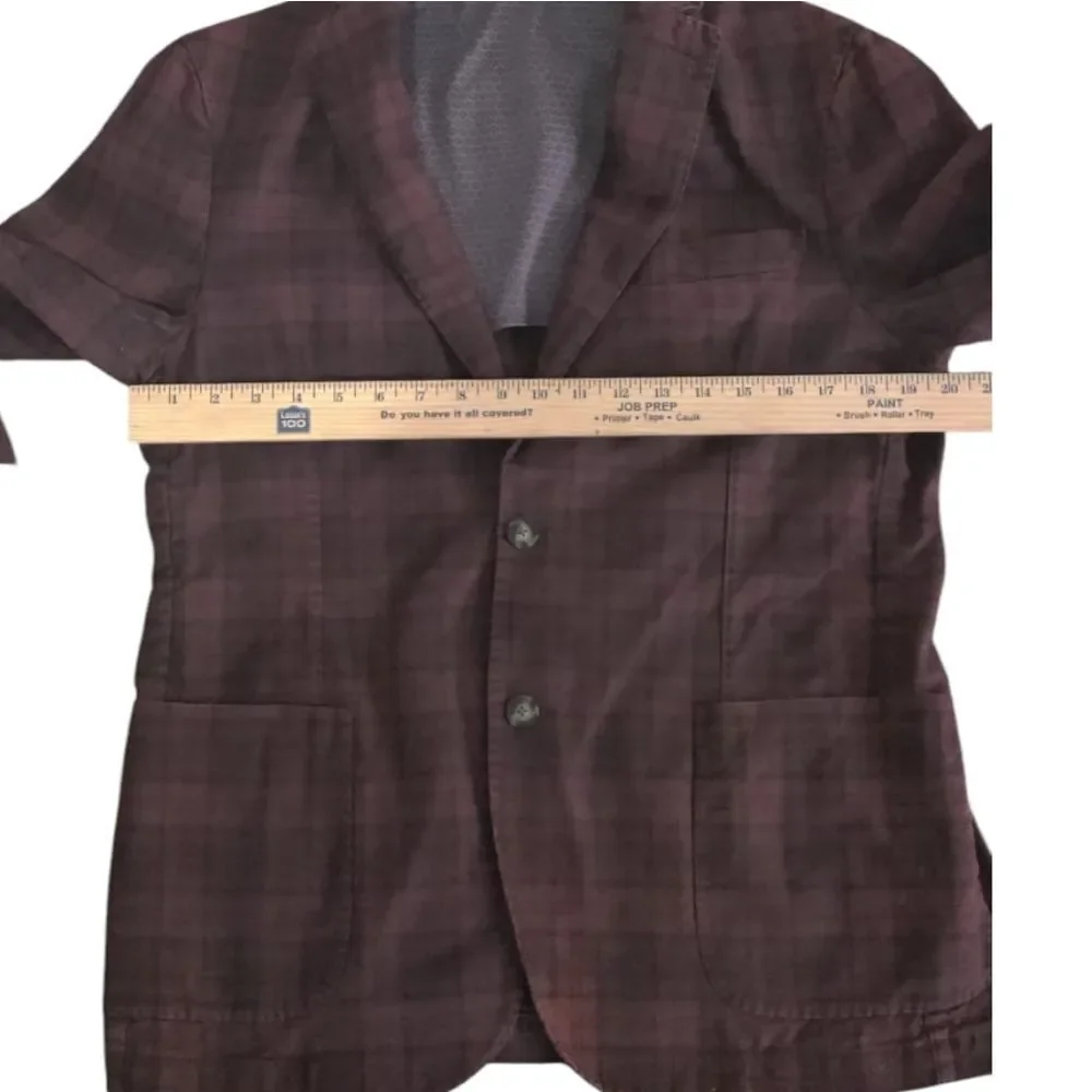 Classic Brown Checkered Men's Blazer Italy IT52 US 42R