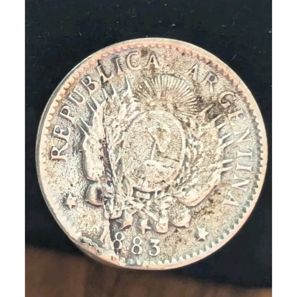Pair Silver 1883 10 Centavos Cluff Links - .900‎ Silver Coins