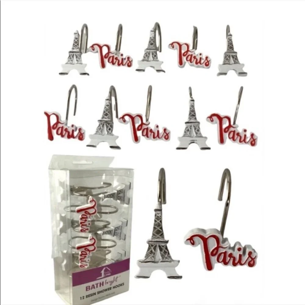 Paris Kiss Eiffel Tower Material Shower Curtain 72 In X 72 In