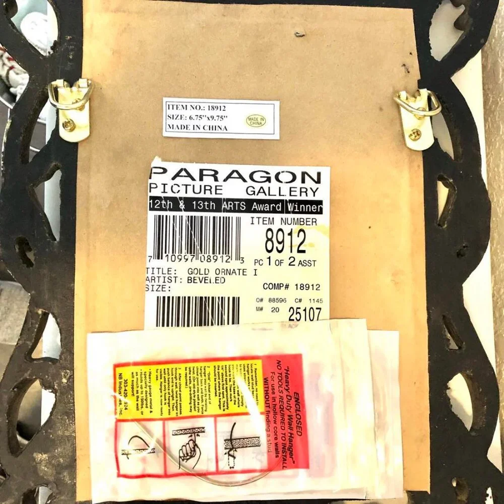 NWT PARAGON PICTURE GALLERY Ornate Antique Gold Framed Beveled Wall Mirror 18x12