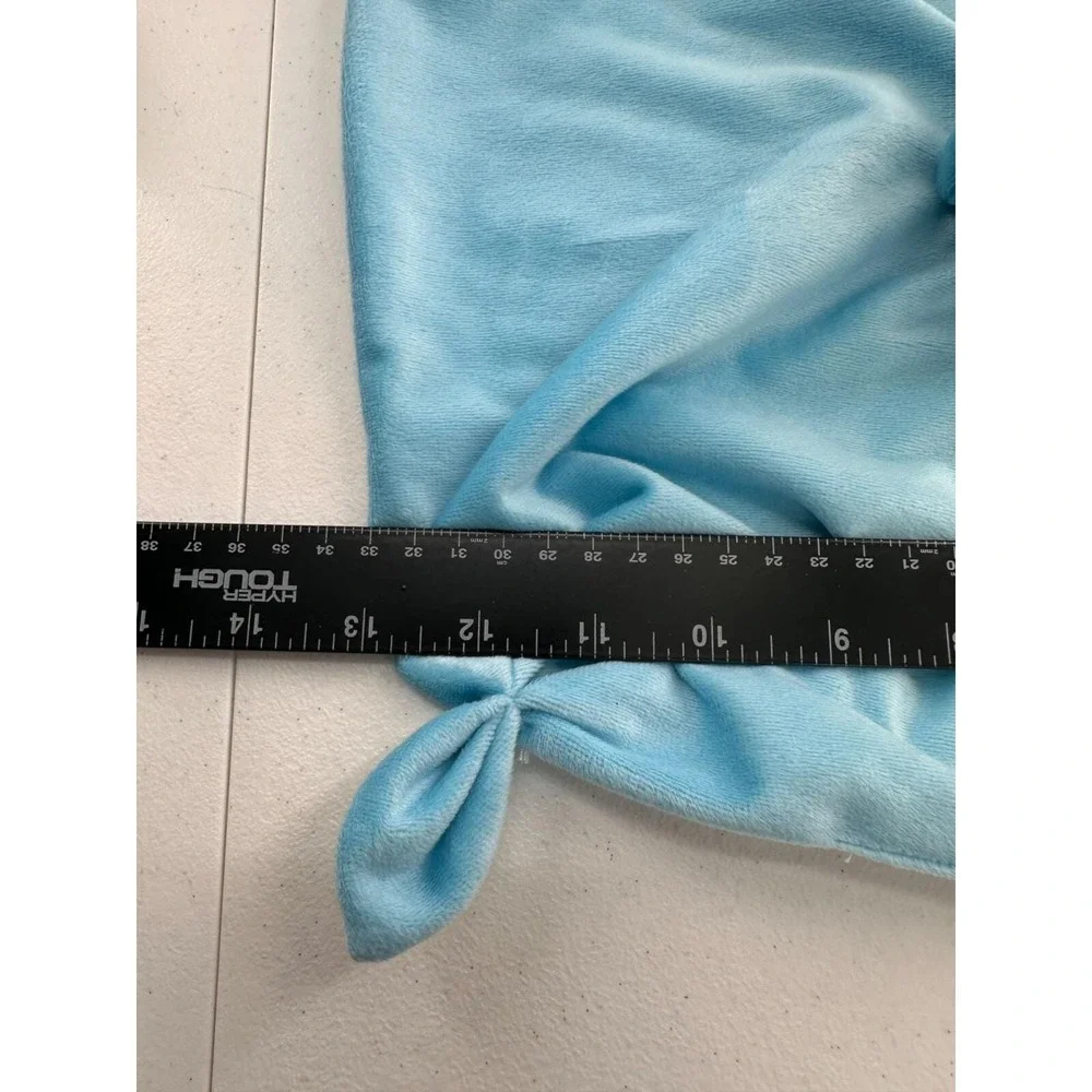 Pro Goleem Blue Dinosaur Baby‎ Lovey Security Blanket Satin Backing Knotted Ends