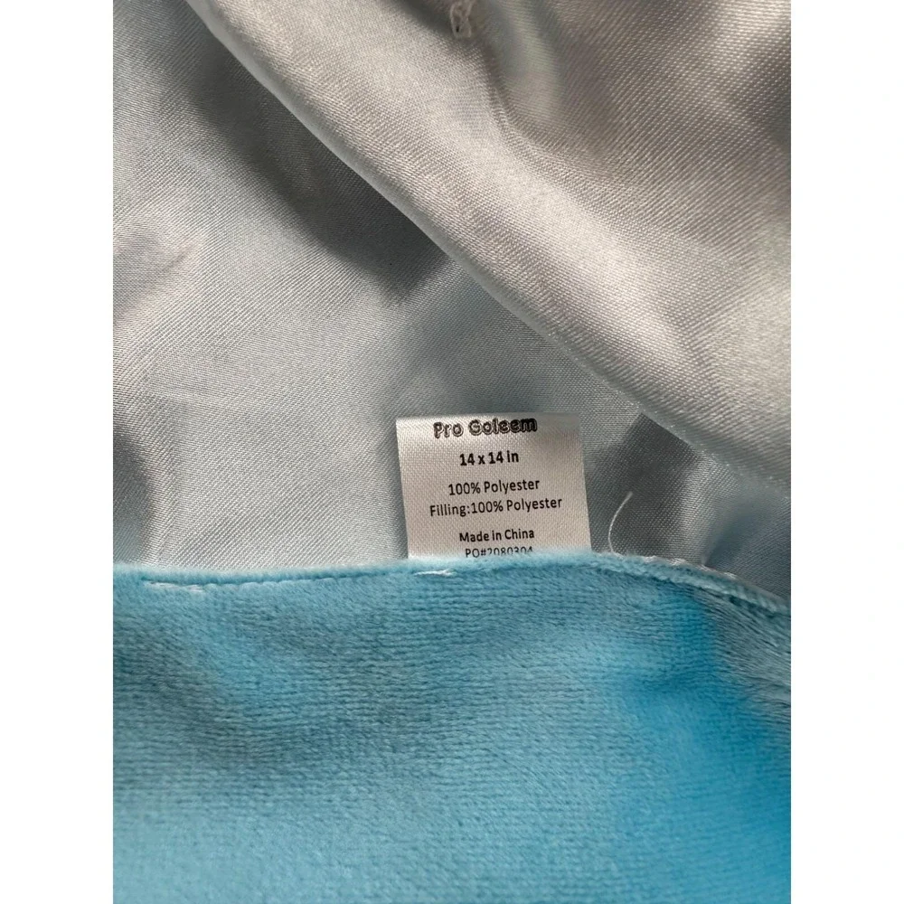 Pro Goleem Blue Dinosaur Baby‎ Lovey Security Blanket Satin Backing Knotted Ends