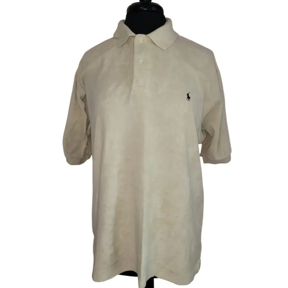 VTG Ralph Lauren Terry Cloth Polo Yellow L Retro